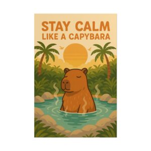 Roll Poster - Stay Calm Like a Capybara